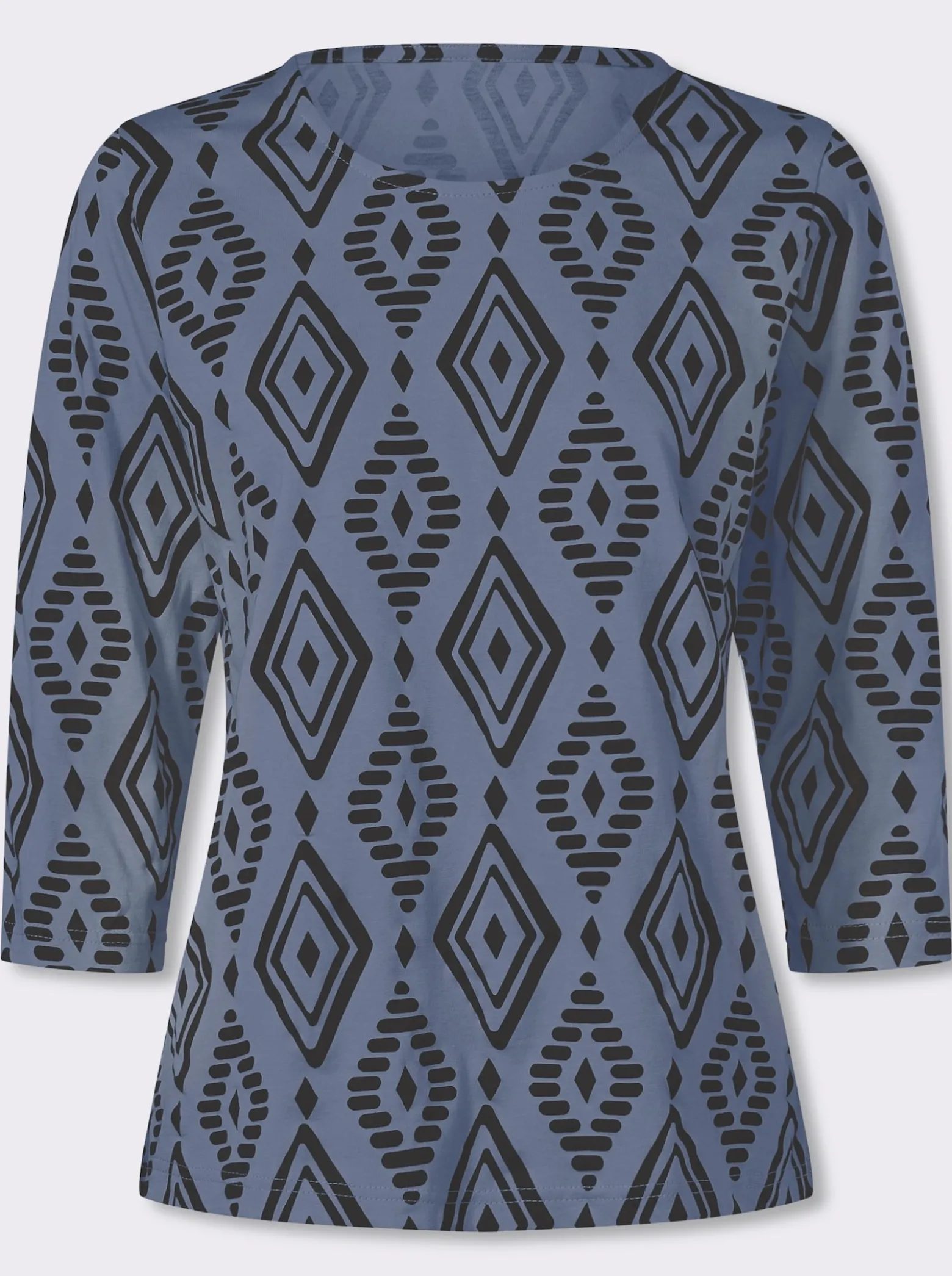 3/4-Arm-Shirt aus reiner Baumwolle, bedruckt