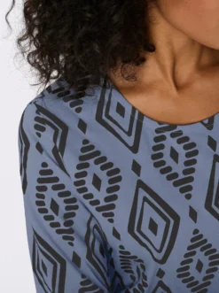 3/4-Arm-Shirt aus reiner Baumwolle, bedruckt