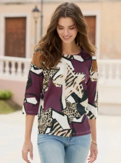 3/4-Arm-Shirt aus reiner Baumwolle
