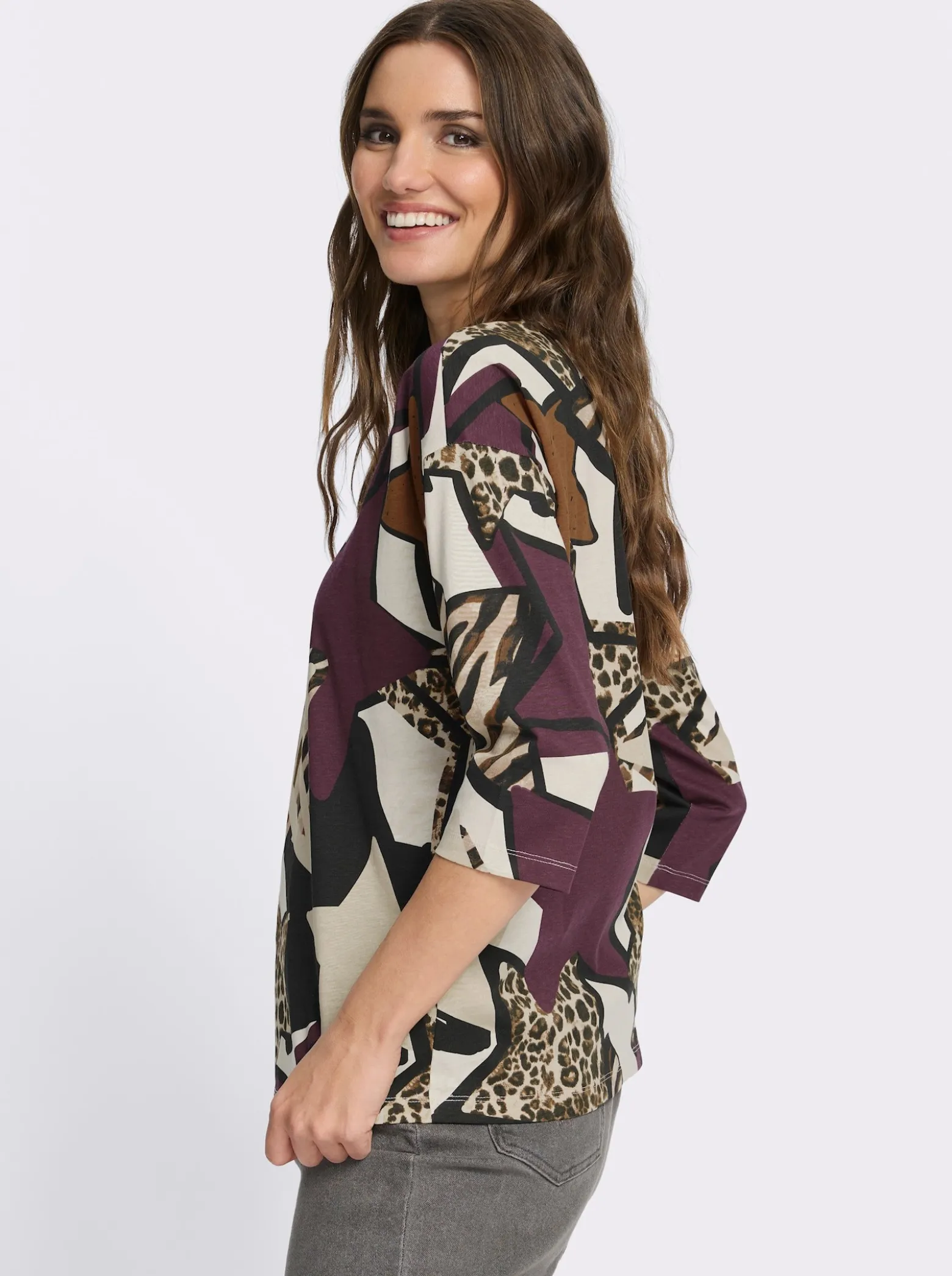 3/4-Arm-Shirt aus reiner Baumwolle