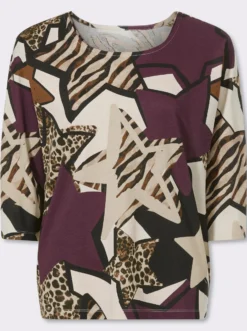 3/4-Arm-Shirt aus reiner Baumwolle