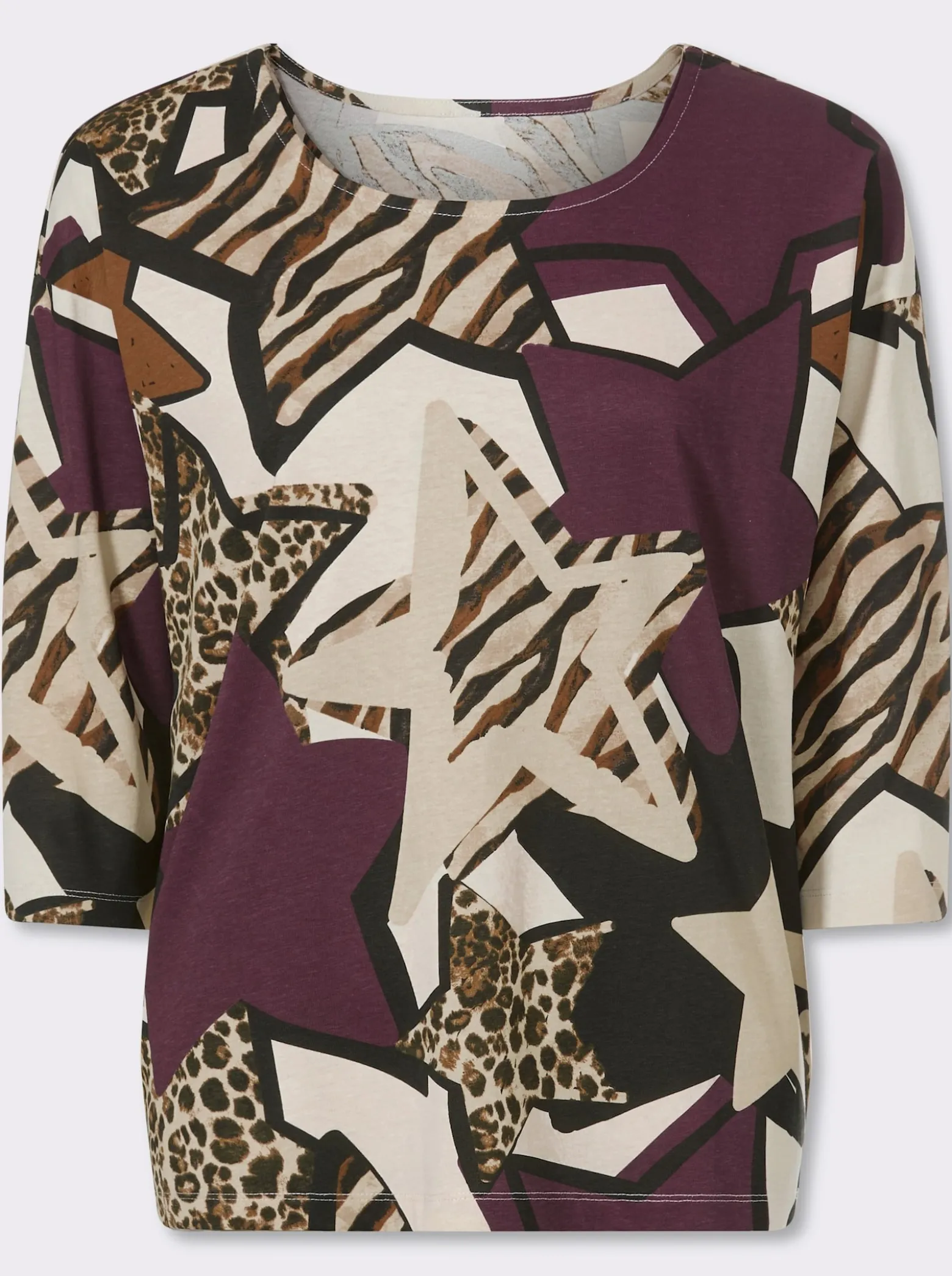 3/4-Arm-Shirt aus reiner Baumwolle