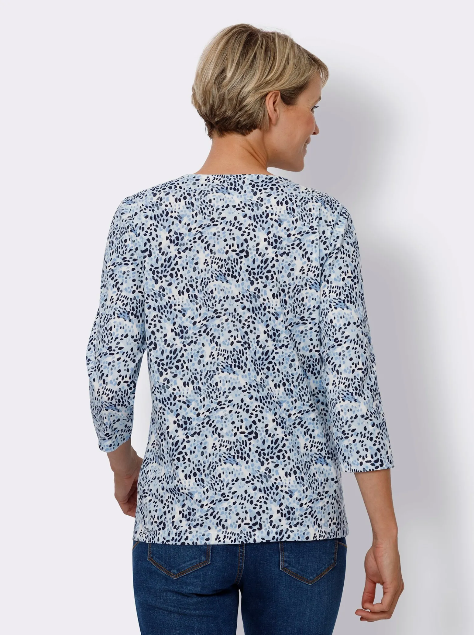3/4-Arm-Shirt aus reiner Baumwolle