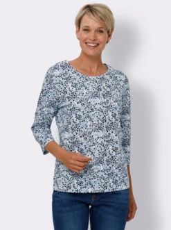 3/4-Arm-Shirt aus reiner Baumwolle