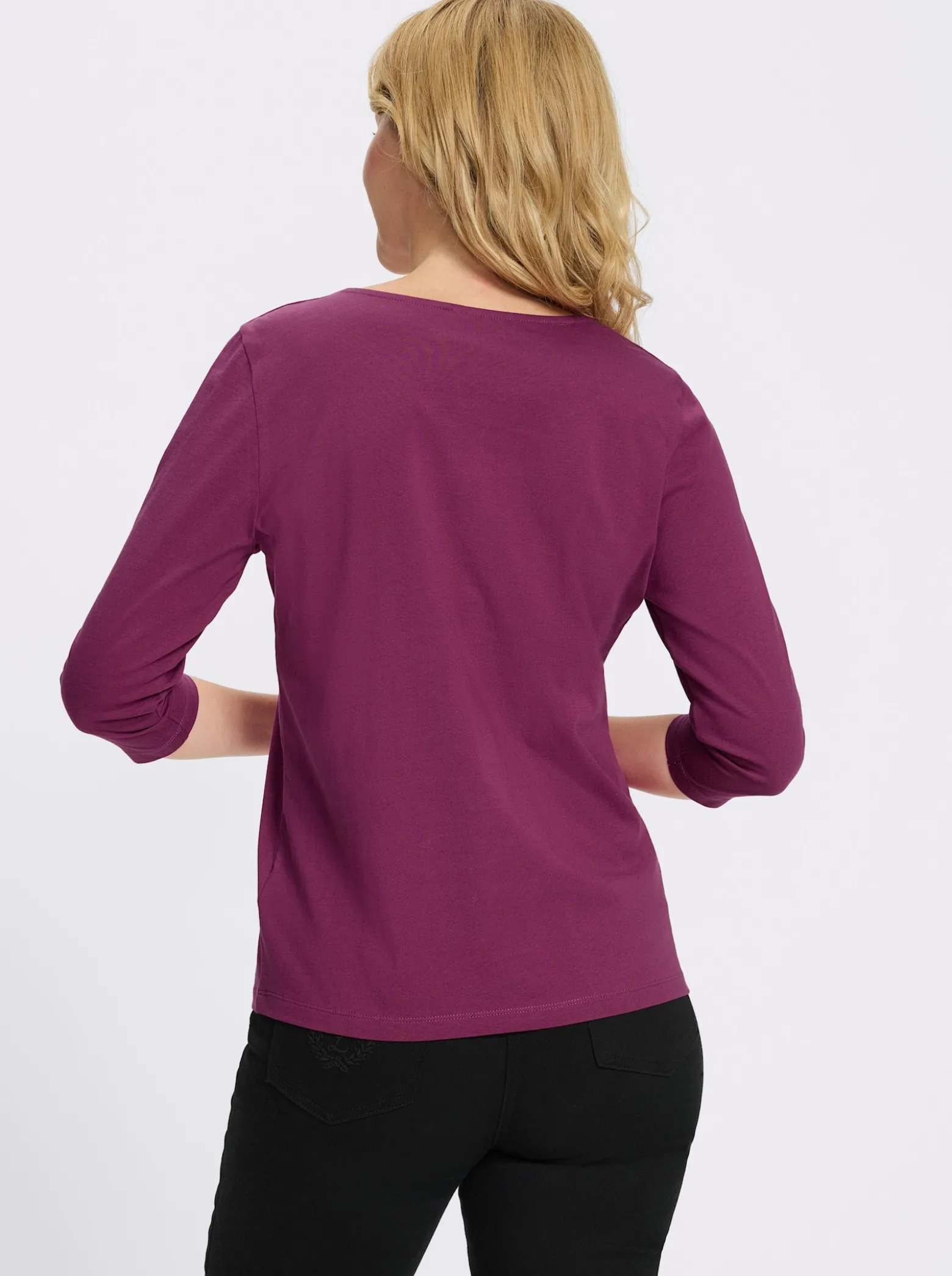 3/4-Arm-Shirt aus reiner Baumwolle