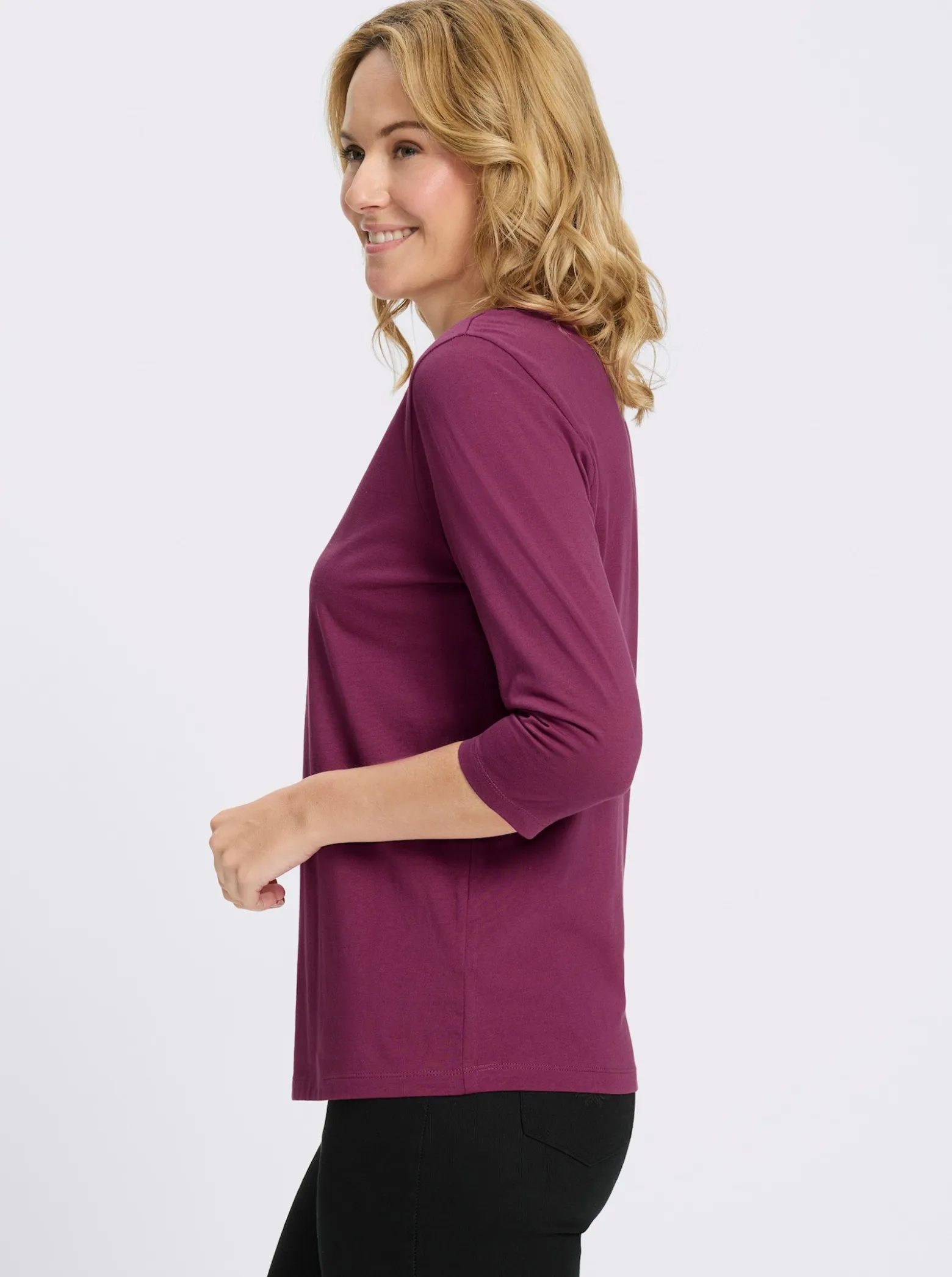 3/4-Arm-Shirt aus reiner Baumwolle
