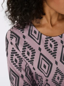 3/4-Arm-Shirt aus reiner Baumwolle, bedruckt