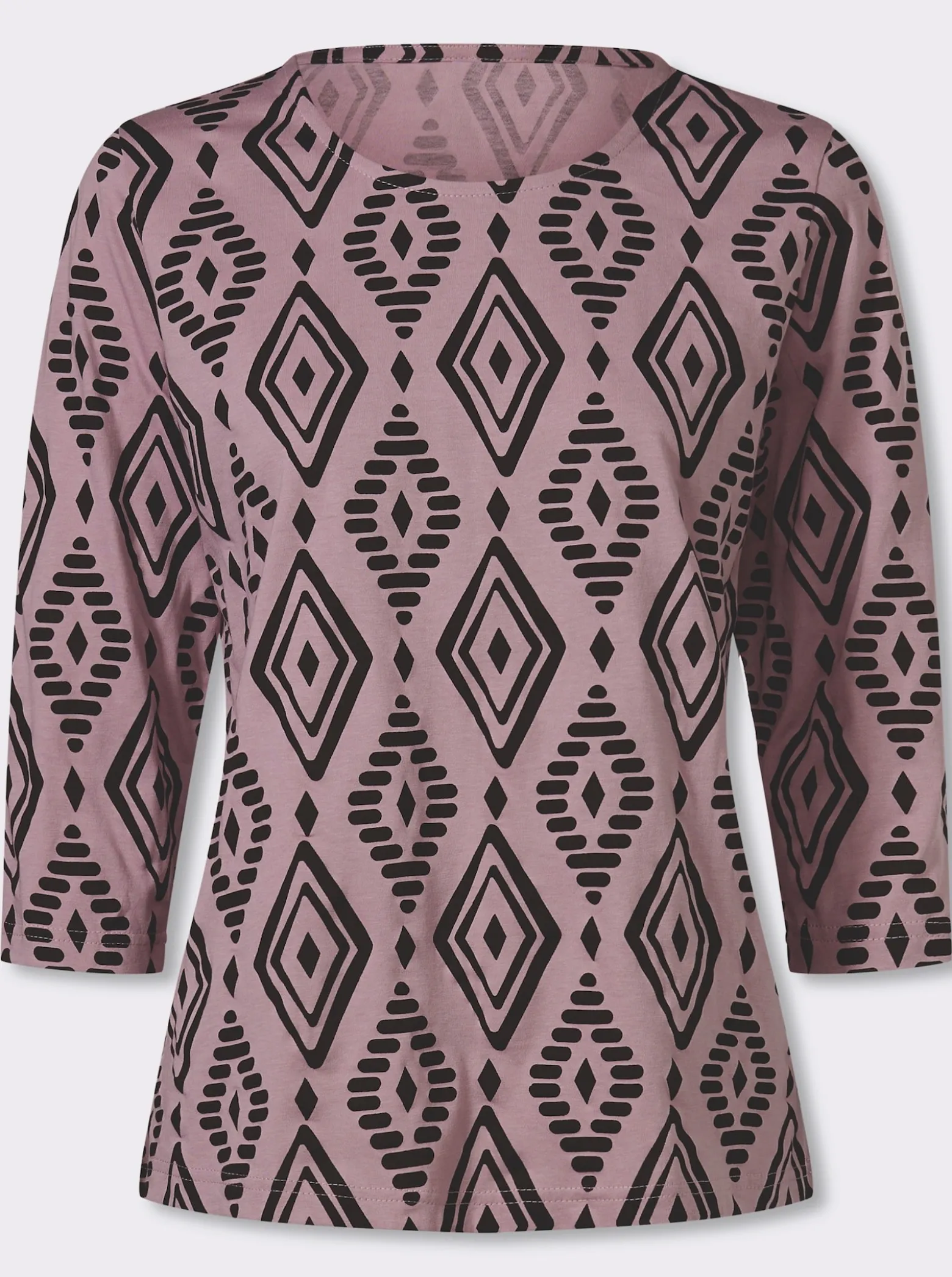 3/4-Arm-Shirt aus reiner Baumwolle, bedruckt
