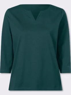 3/4-Arm-Shirt aus reiner Baumwolle