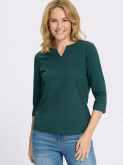 3/4-Arm-Shirt aus reiner Baumwolle