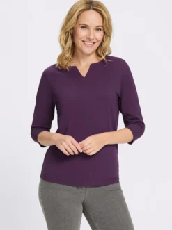 3/4-Arm-Shirt aus reiner Baumwolle