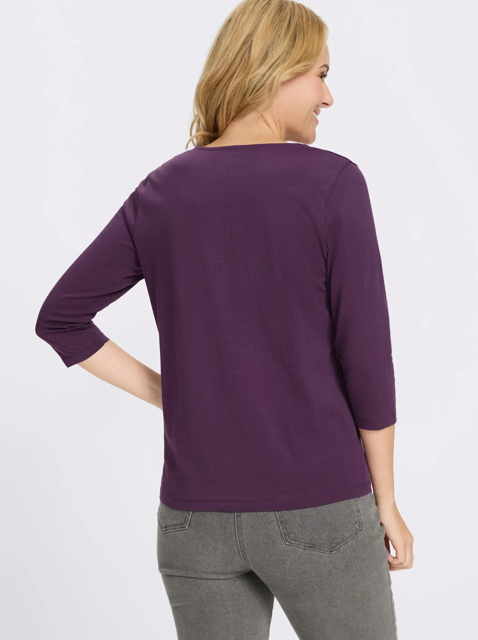 3/4-Arm-Shirt aus reiner Baumwolle