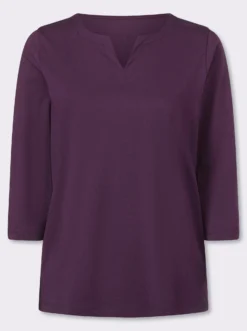 3/4-Arm-Shirt aus reiner Baumwolle