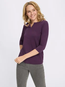 3/4-Arm-Shirt aus reiner Baumwolle