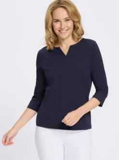 3/4-Arm-Shirt aus reiner Baumwolle