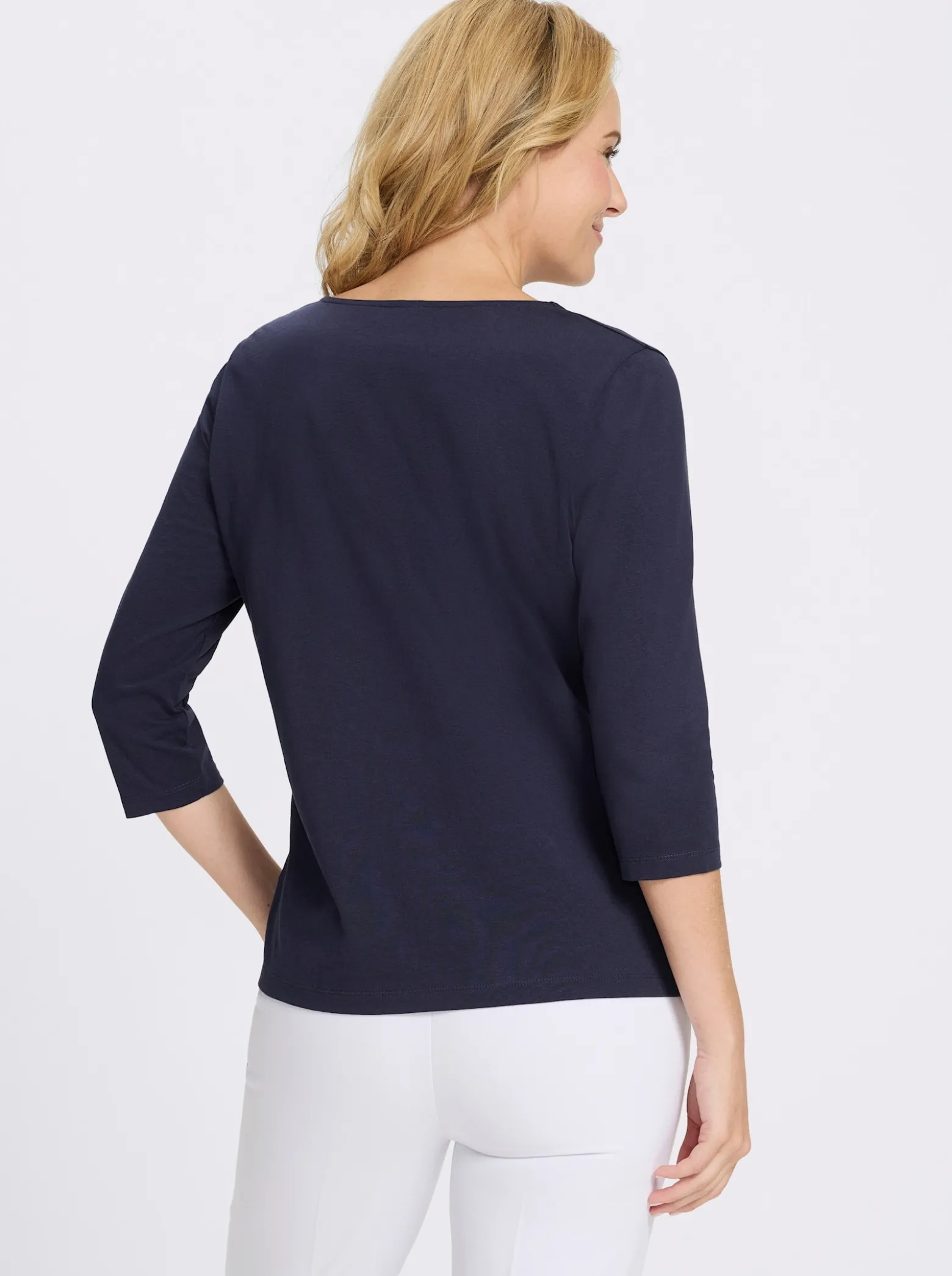 3/4-Arm-Shirt aus reiner Baumwolle