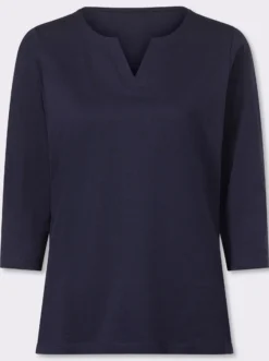 3/4-Arm-Shirt aus reiner Baumwolle