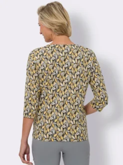 3/4-Arm-Shirt aus reiner Baumwolle