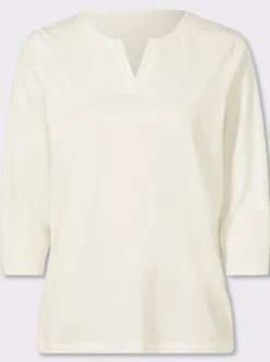 3/4-Arm-Shirt aus reiner Baumwolle