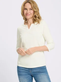 3/4-Arm-Shirt aus reiner Baumwolle