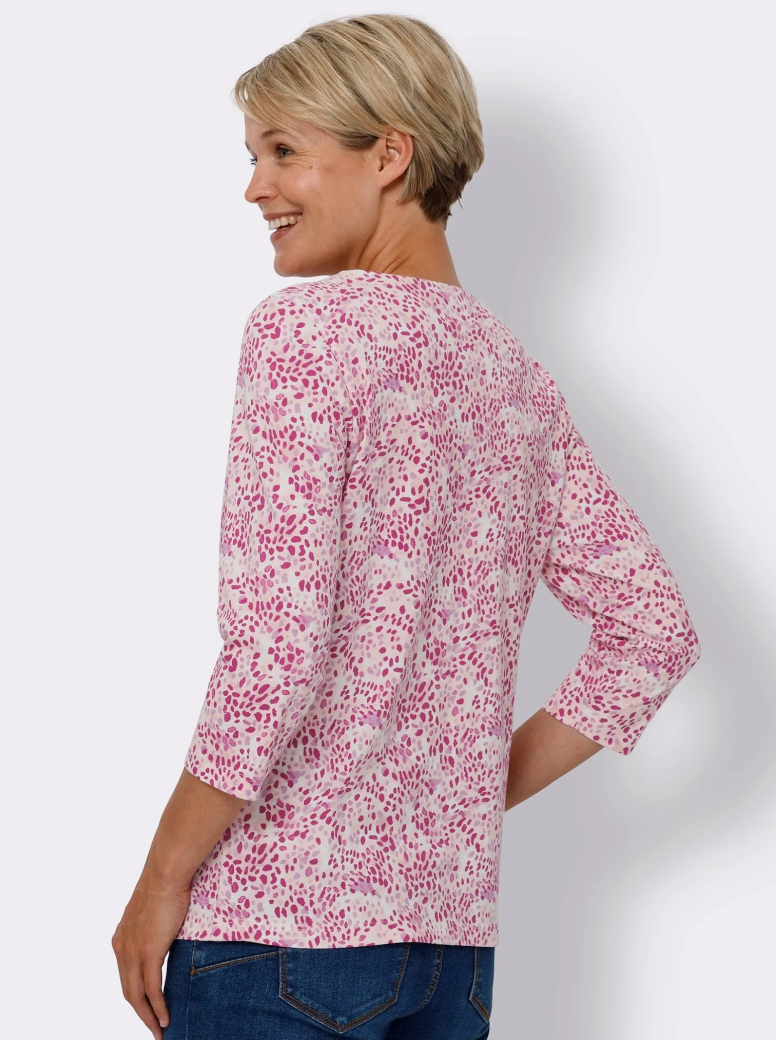 3/4-Arm-Shirt aus reiner Baumwolle