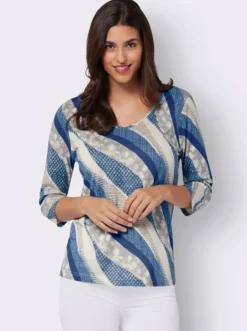 3/4-Arm-Shirt aus reiner Viskose