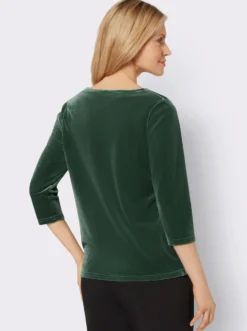 3/4-Arm-Shirt aus Samt