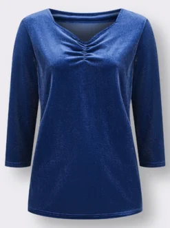 3/4-Arm-Shirt aus Samt