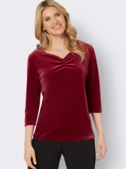 3/4-Arm-Shirt aus Samt