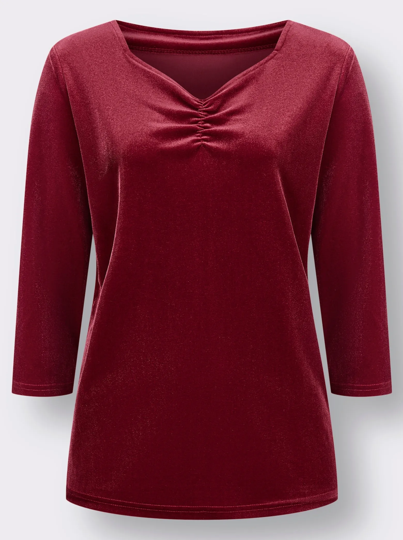 3/4-Arm-Shirt aus Samt