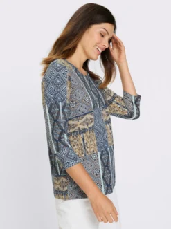 3/4-Arm-Shirt im Ethno-Dessin