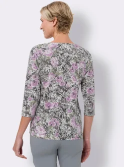 3/4-Arm-Shirt im floralen Dessin