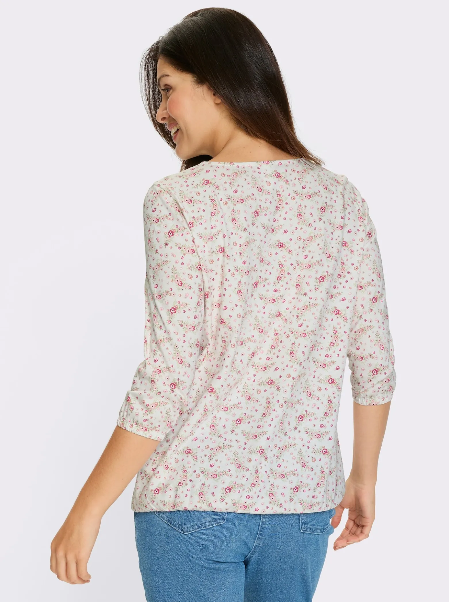 3/4-Arm-Shirt im floralen Muster
