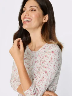 3/4-Arm-Shirt im floralen Muster