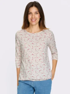 3/4-Arm-Shirt im floralen Muster