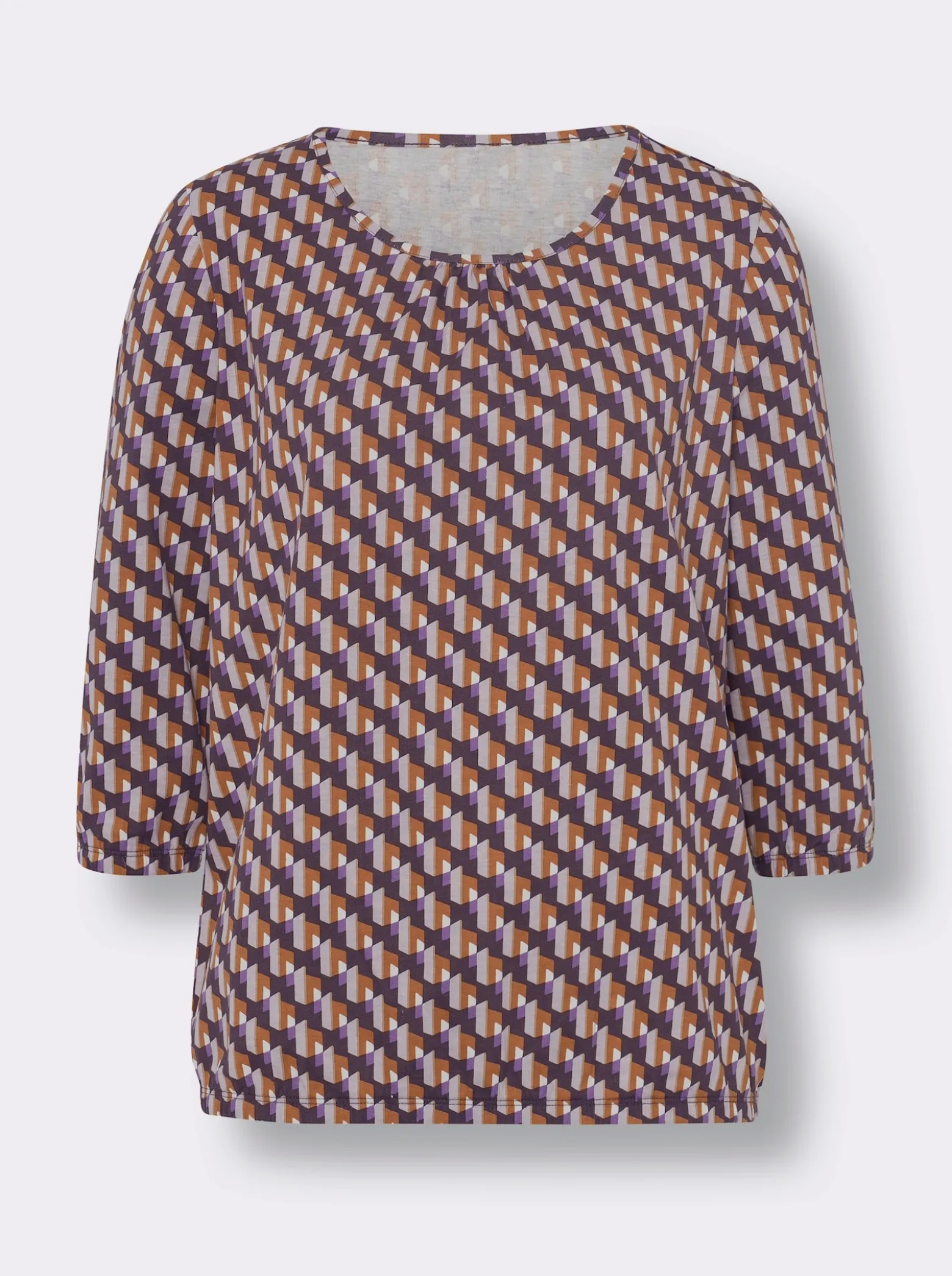 3/4-Arm-Shirt im grafischen Muster