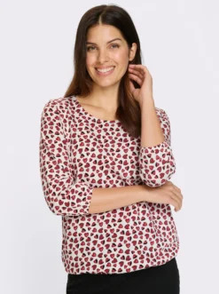 3/4-Arm-Shirt im Herzchen-Muster