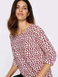 3/4-Arm-Shirt im Herzchen-Muster