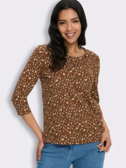 3/4-Arm-Shirt im Mustermix