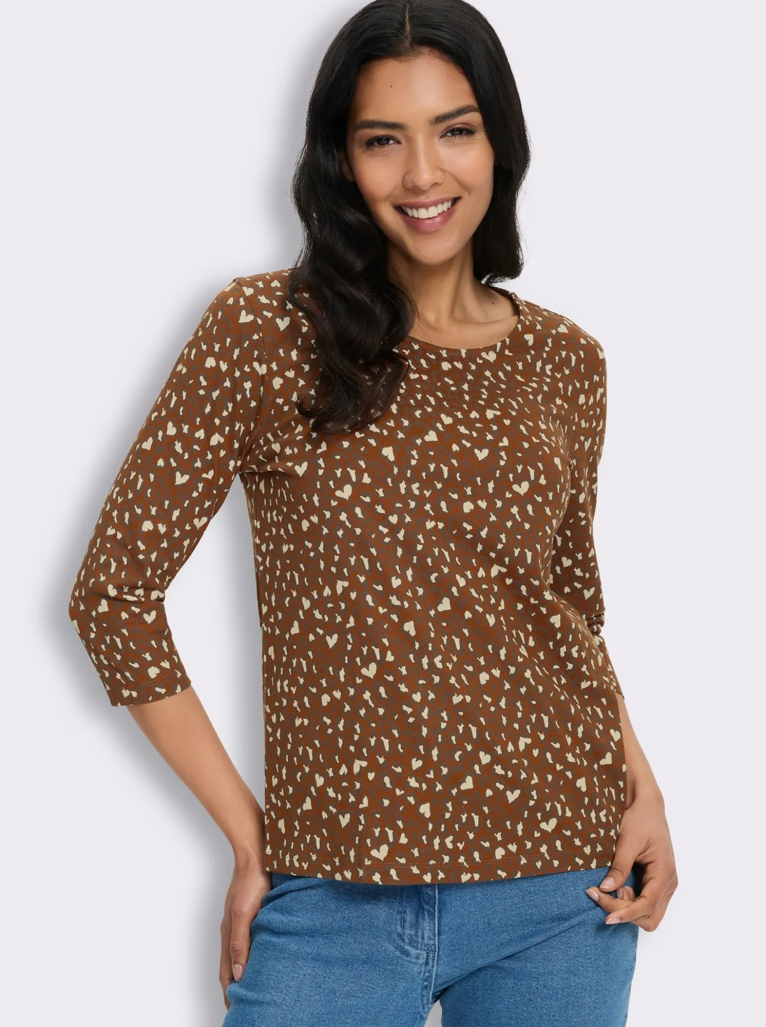 3/4-Arm-Shirt im Mustermix