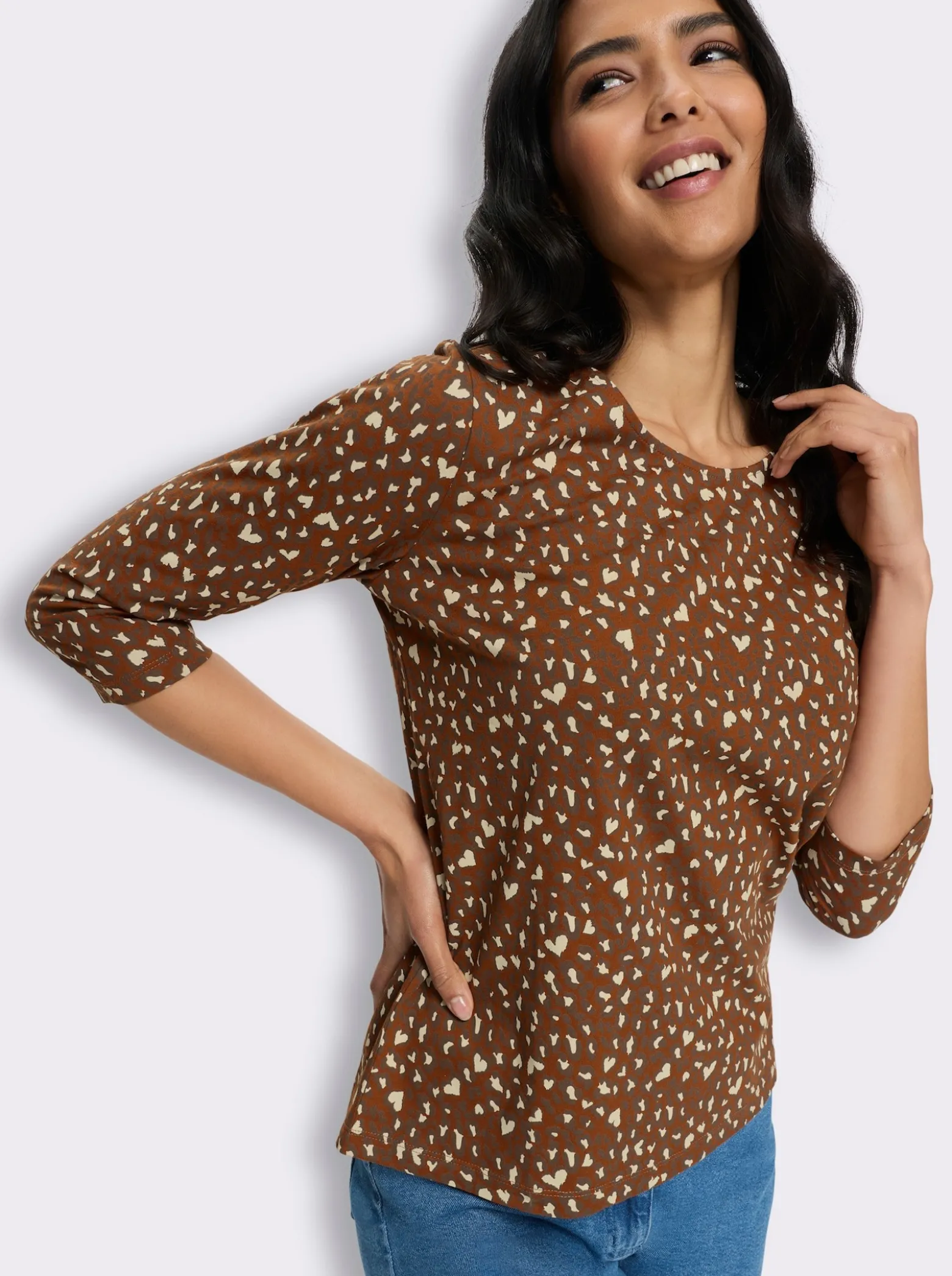 3/4-Arm-Shirt im Mustermix
