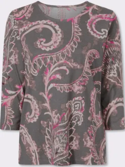 3/4-Arm-Shirt im Paisley-Dessin