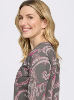 3/4-Arm-Shirt im Paisley-Dessin