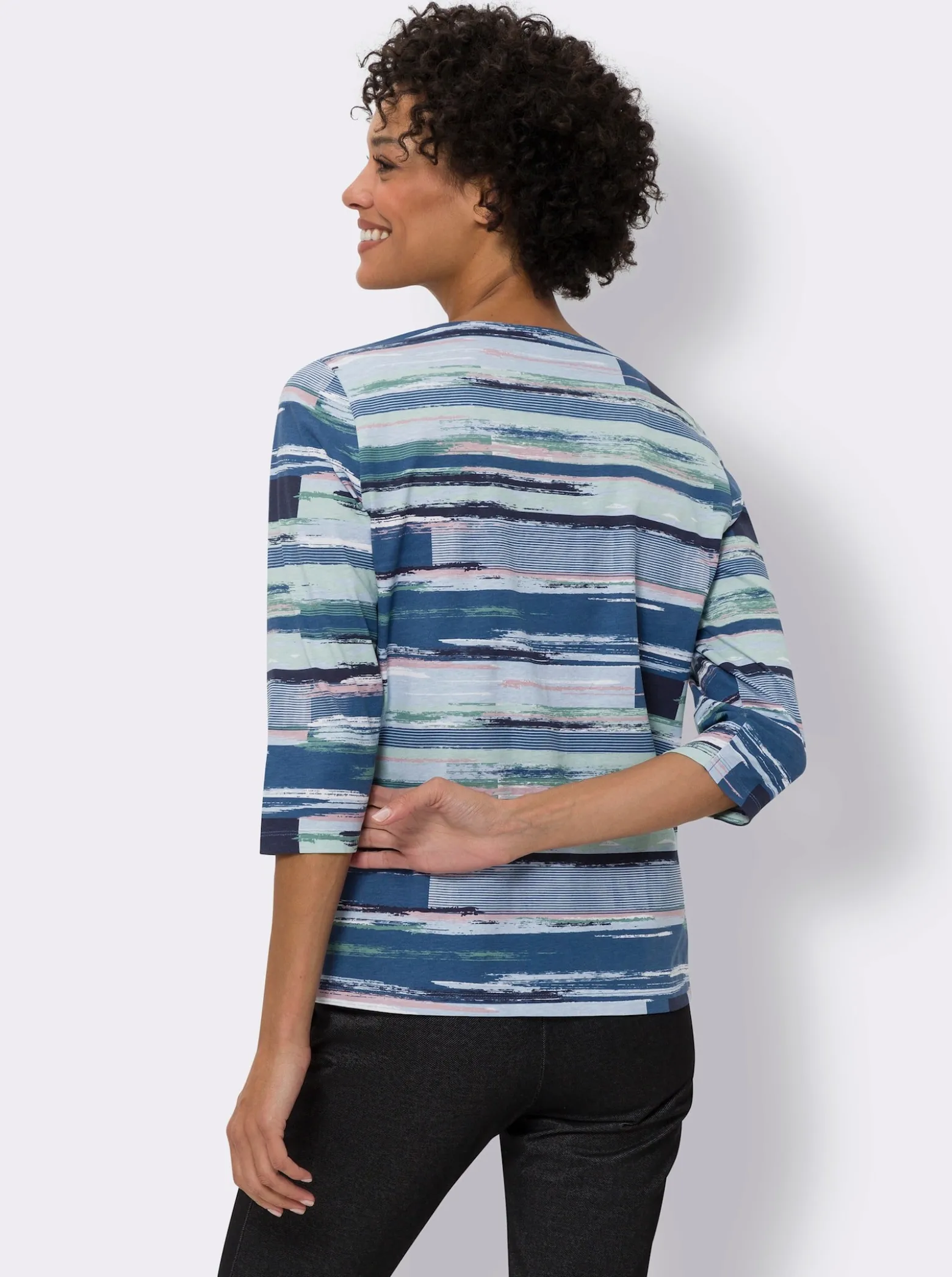 3/4-Arm-Shirt im Streifendessin