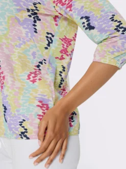 3/4-Arm-Shirt im Tupfen-Dessin