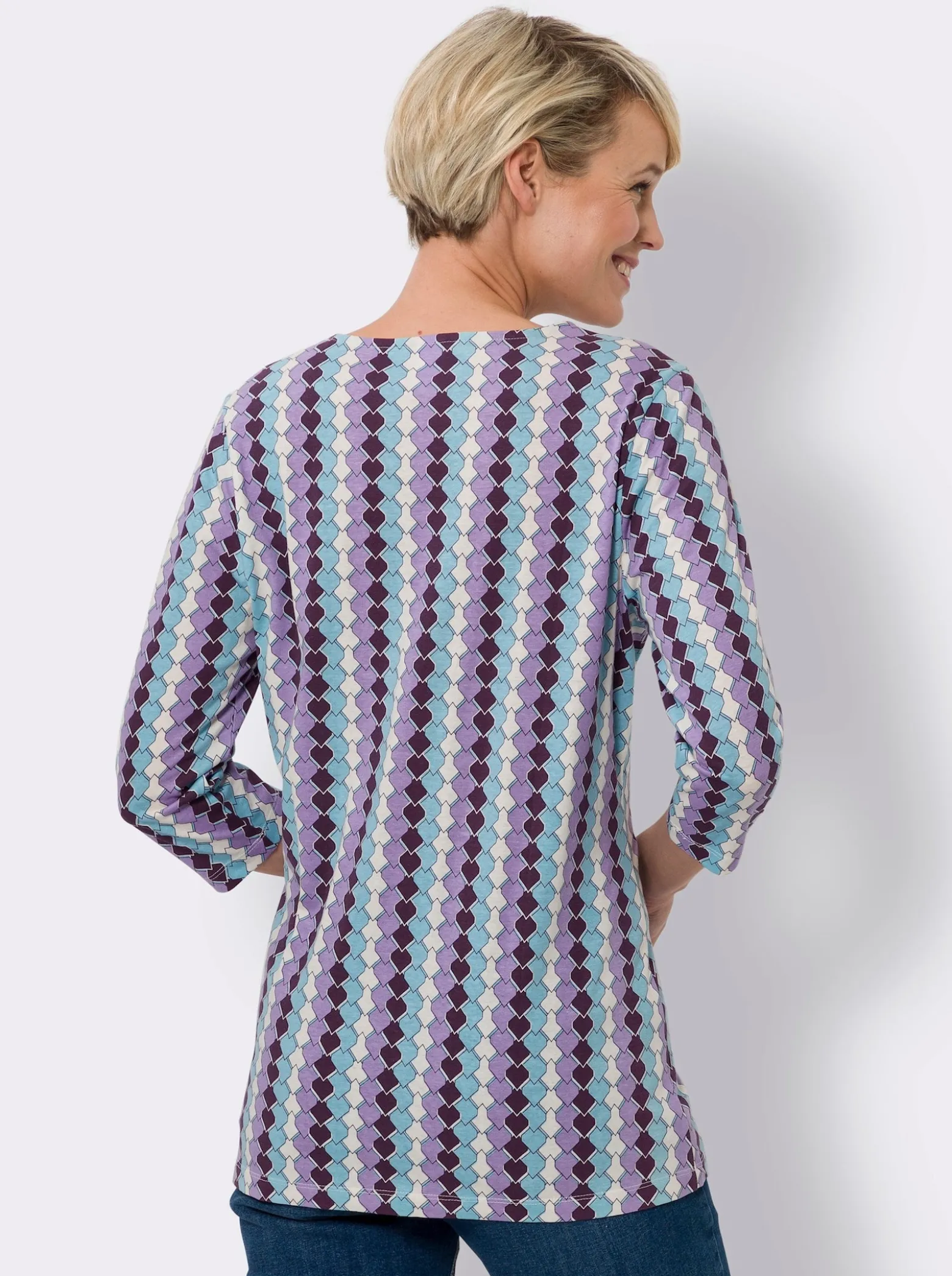 3/4-Arm-Shirt in längerer Form