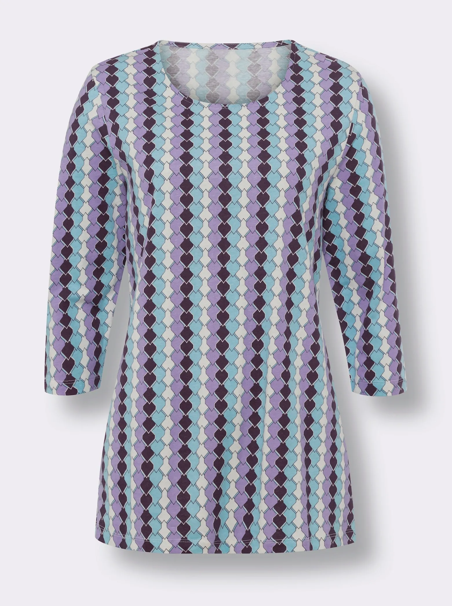 3/4-Arm-Shirt in längerer Form