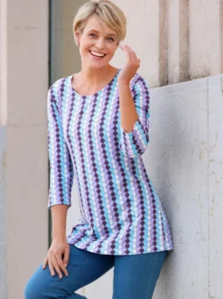 3/4-Arm-Shirt in längerer Form