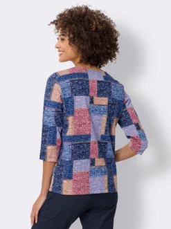 3/4-Arm-Shirt in Patch-Optik