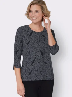 3/4-Arm-Shirt in Sweat-Qualität
